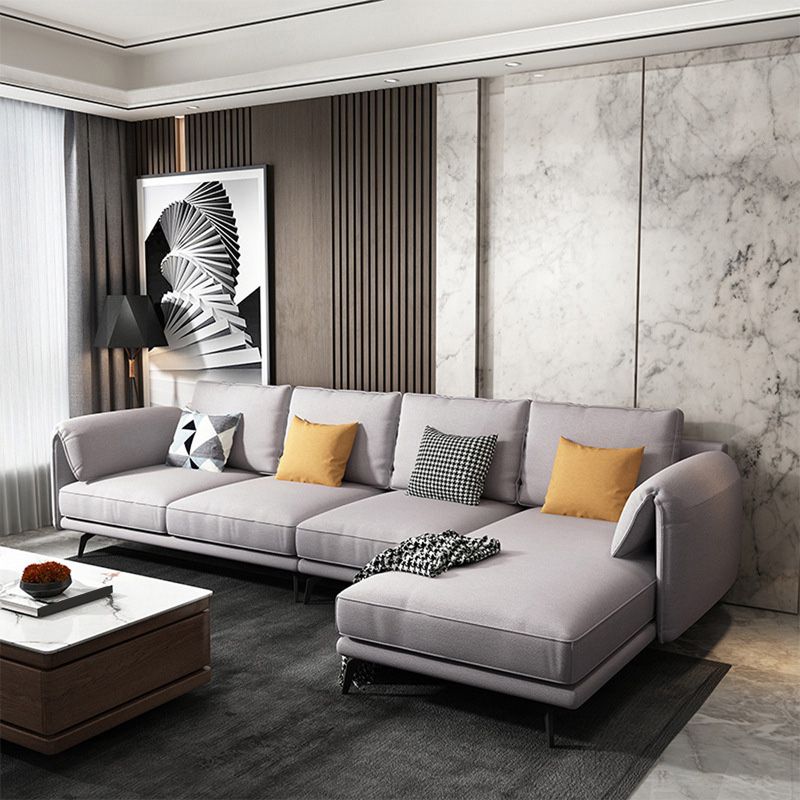 67" Wide Scandinavian Sectional Sofa Light-grey Sleeper Sectional