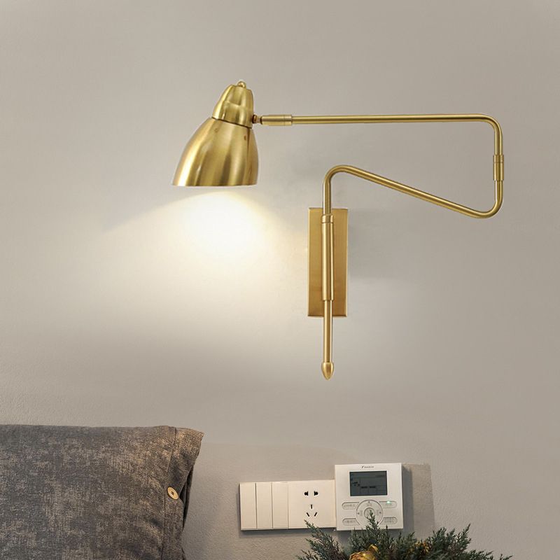 Single Light Bedside Wall Mount Light Adjustable Arm Reading Wall Lamp