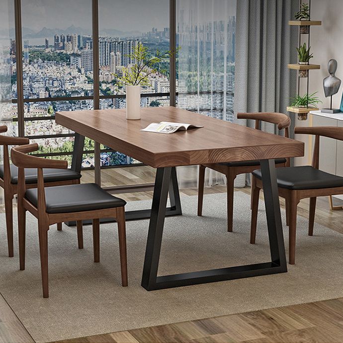 Solid Wood Dining Table Contemporary Dining Table with Sled Base