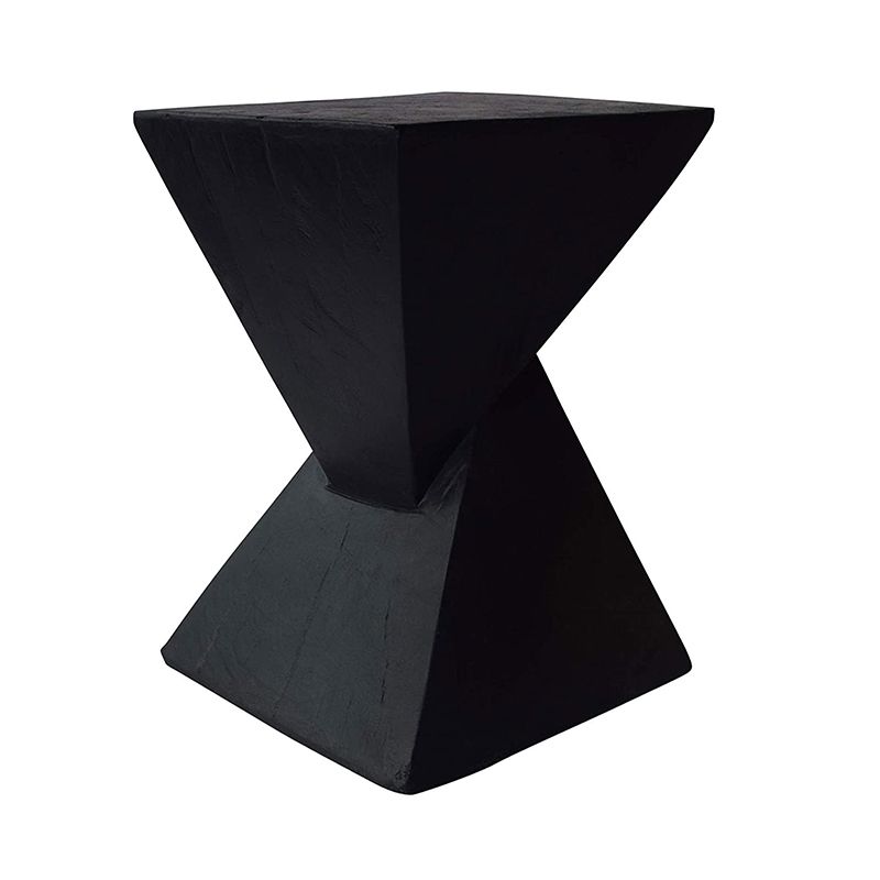 12" Wide Contemporary Corner Table Square Wood Distressed Side Table