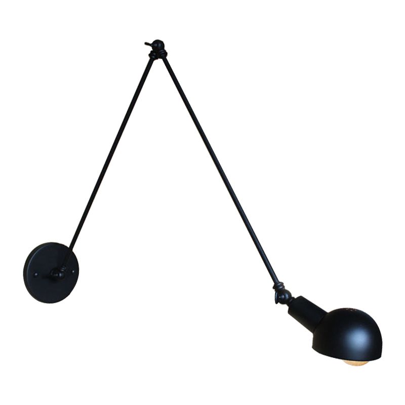Industrial Style Metal Wall Light Long Arm Black Wall Sconce for Living Room