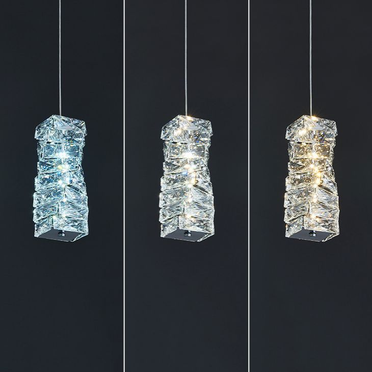 1 lumière suspension géométrique Pendant style moderne Crystal Plafond plafond
