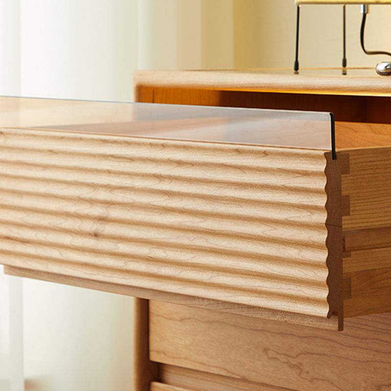 Mid-Century Modern Rectangle Accent Chest Solid Wood Natural Accent Chest