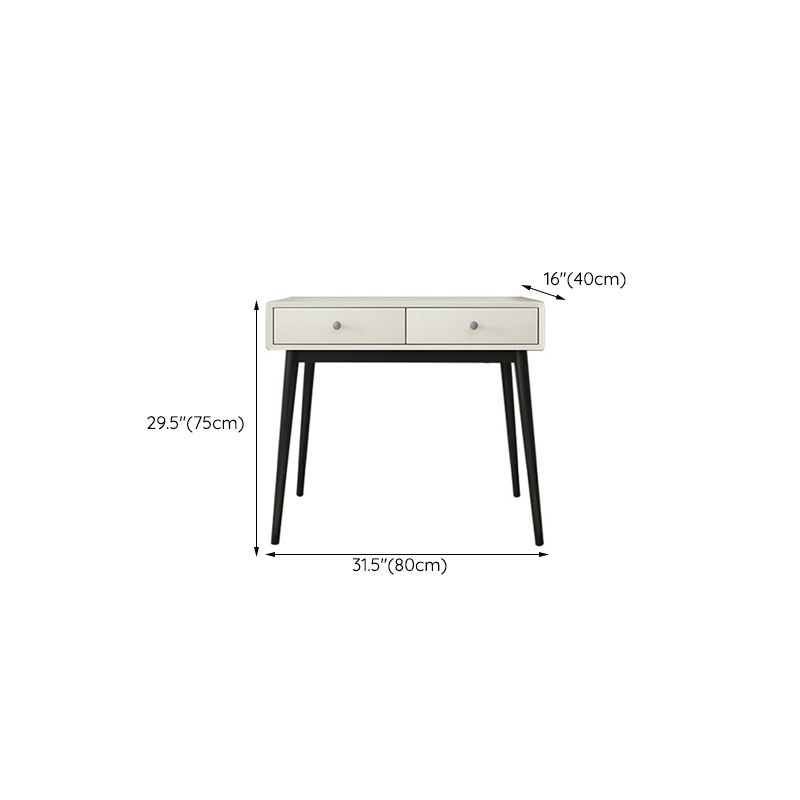 Wood White Makeup Table with 2 Drawers 15.74" Wide Vanity Tables for Bedroom