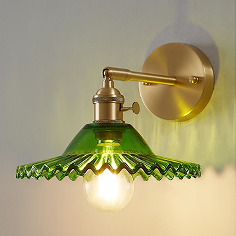 1 Light Geometric Wall Mounted Light Fixture Industrial Style Glass Wall Sconce Lights