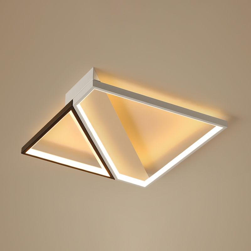 Wit minimalisme LED-inbouw vierkante kubus metalen plafondlamp voor slaapkamer