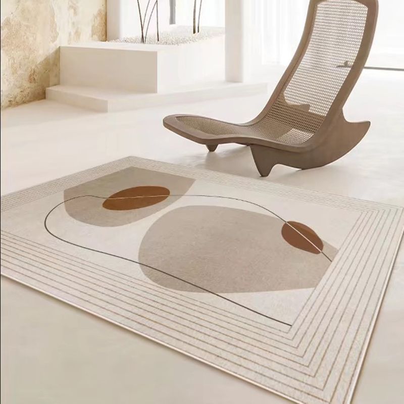 Beige moderne tapijt polyester kleur klont tapijt niet-slip achterste tapijt voor woningdecoratie