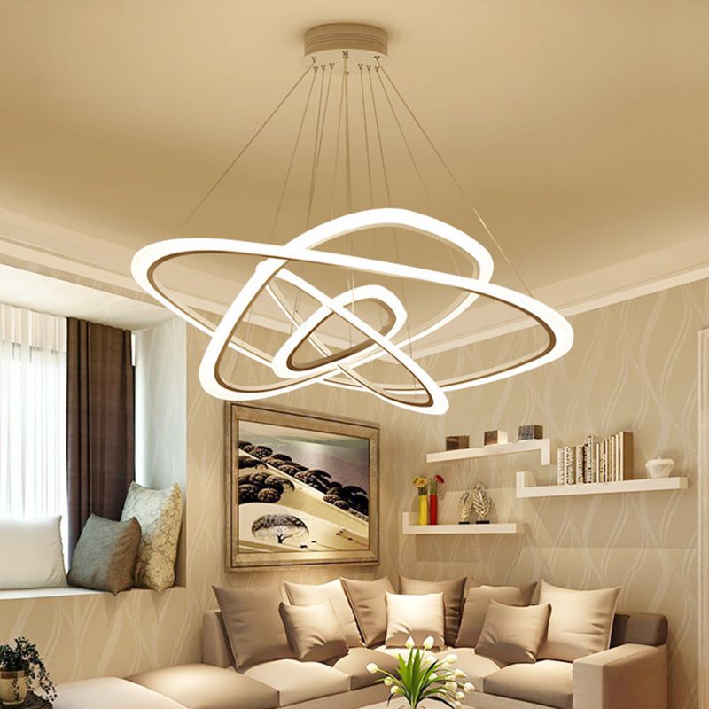 Postmodern Simplicity Triangle LED Chandelier Light Fixtures Acrylic Hanging Pendant Lights for Restaurant