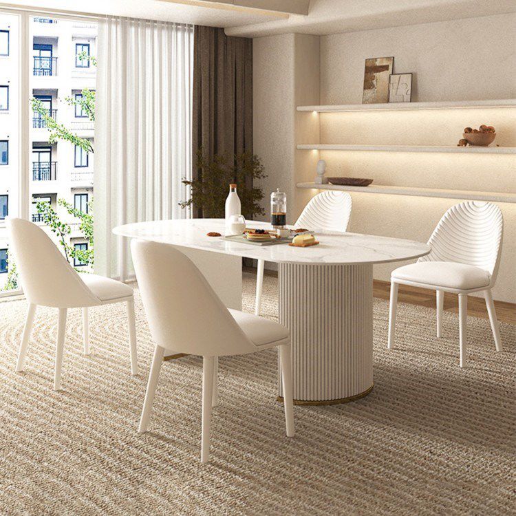 Traditional Luxury Dining Table Oval Dining Table with Double Pedestal