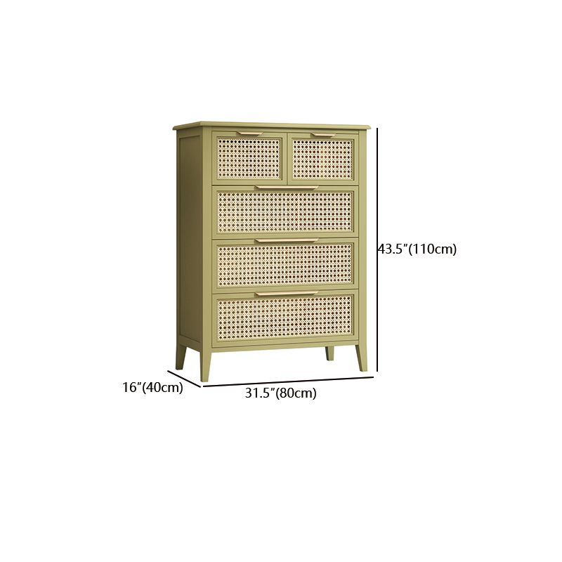 Rubber Wood Glam Dresser Horizontal Storage Chest without Mirror