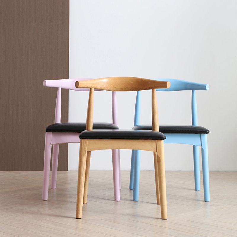 Contemporary Style Dining Wooden Chairs Kitchen Open Back Arm Dining Chairs