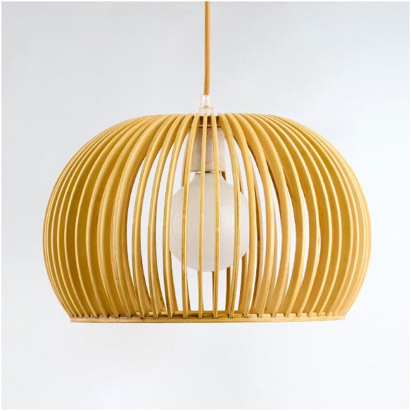 1 Licht hängende Lichtkit Asian Style Schüssel Form Holz Anhänger Beleuchtung