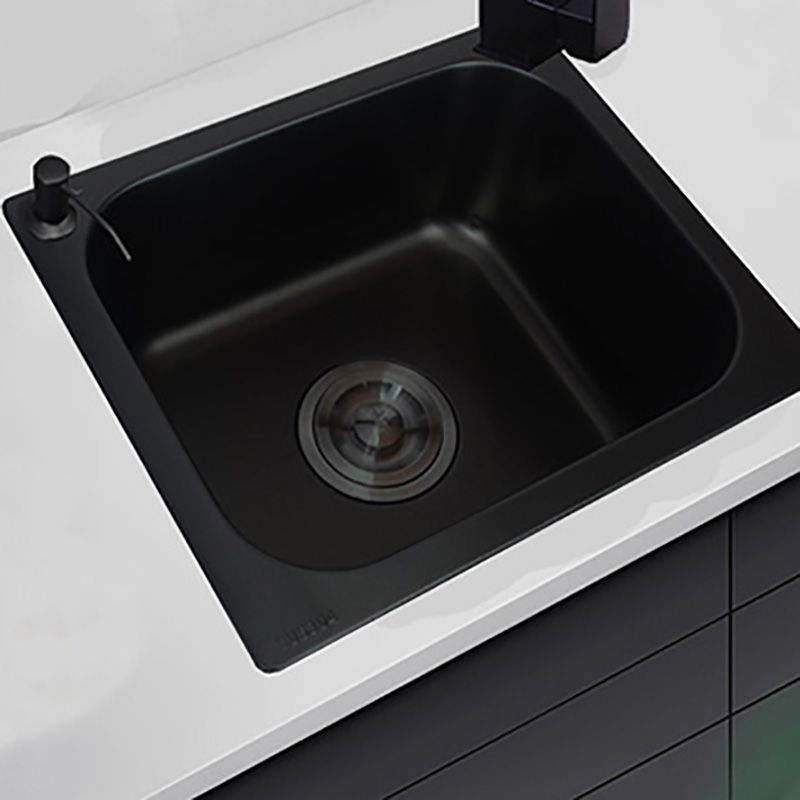 Black Stainless Steel Kitchen Sink Single Bowl Sink with Drain Assembly