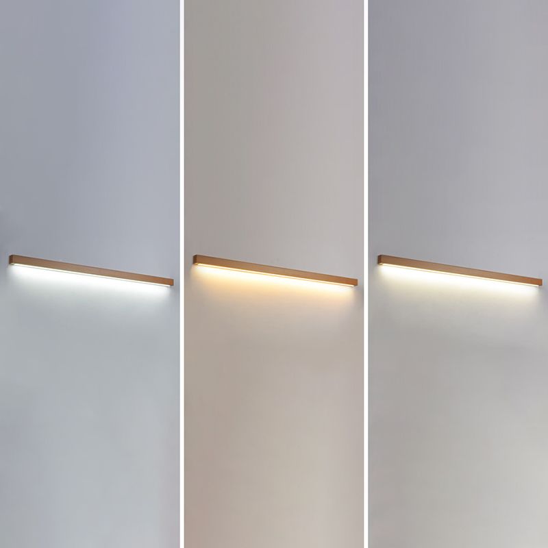 Modern Minimalist Style Linear Wall Mounted Light Fixture Wood Wall Light Sconces for Living Room