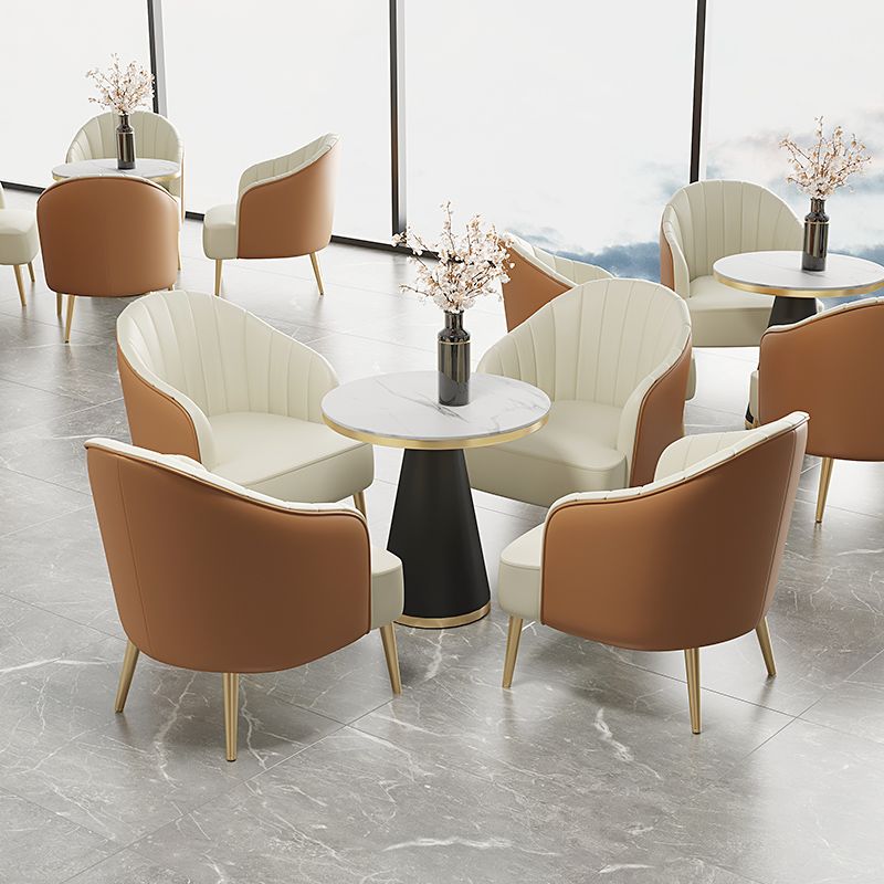 Glam Style 25.6" Wide Sloped Arms Sewn Pillow Back Armchair .