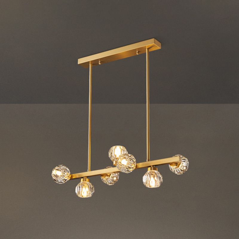 Modern Chandelier Bubble with Shape Island Lights Crystal And Metal Island Lamps in Gold