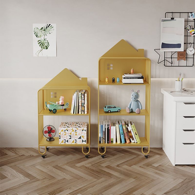 Scandinavian Open Back Bookshelf Freestanding Metal Book Shelf with Storage Space