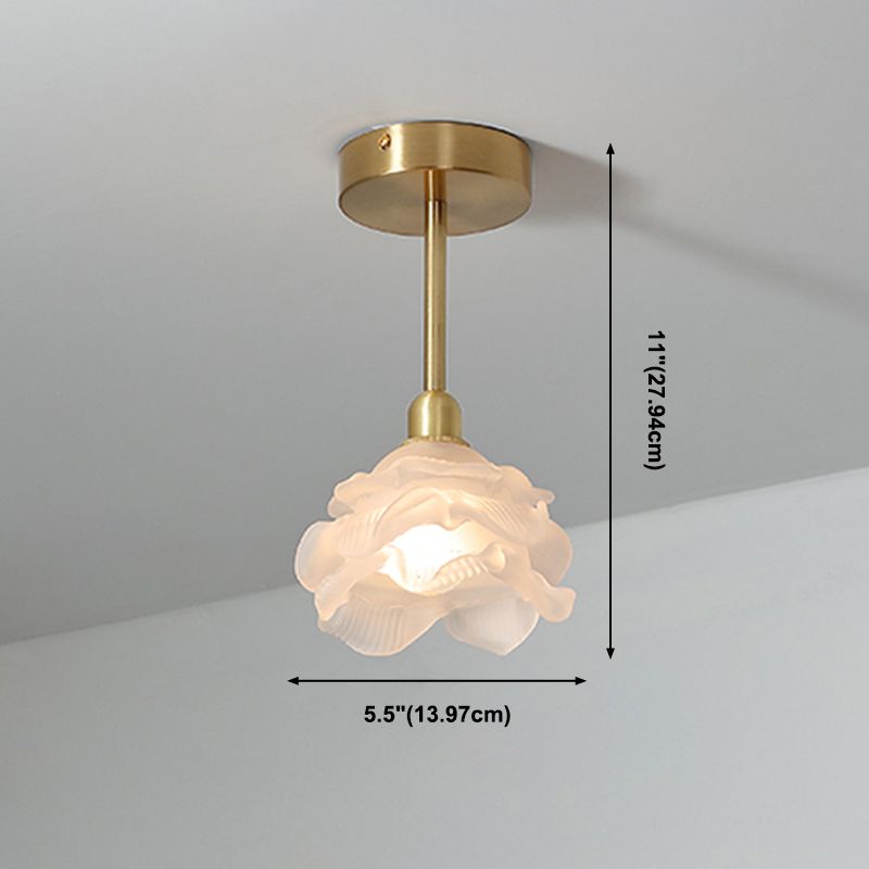 Glass Flower Pendants Lights Single Bulb Modern Style Living Room Hanging Light Fixtures