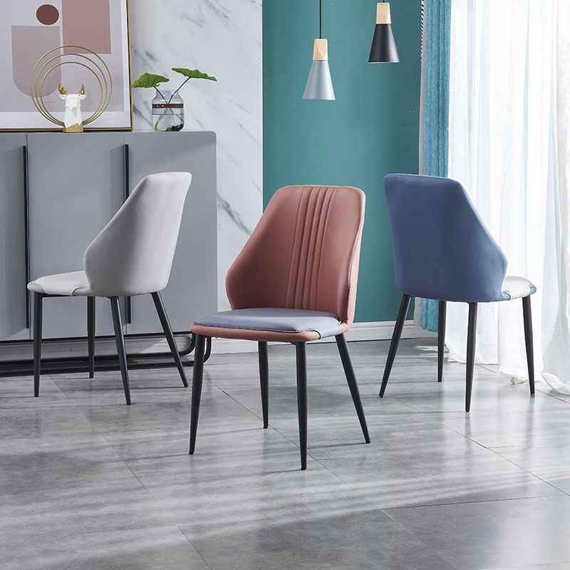 Ensemble de chaises en métal de style contemporain, salle à manger, cuisine, chaise d'appoint à dossier solide (Ensemble de 4)