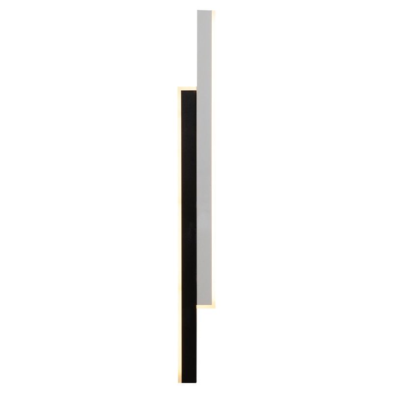 Modern Strip Wall Light Sconces Metal Black and White Sconces for Bedroom