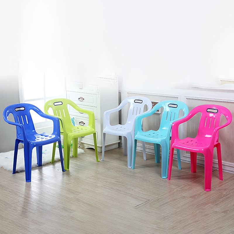 Sillas de comedor apilables de estilo minimalista, respaldo de listón de plástico, silla lateral para el hogar