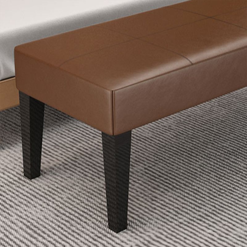 Modern Cushioned Seating Bench Rectangle Backless Bedroom Bench