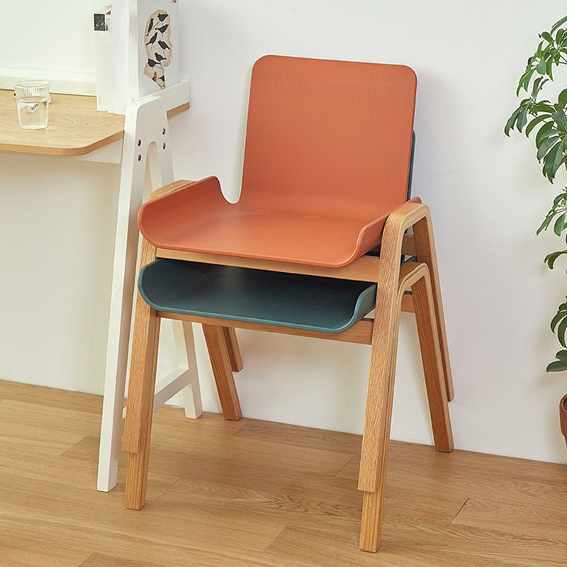 Silla de comedor de estilo moderno Silla auxiliar de cocina sin brazos con patas de madera