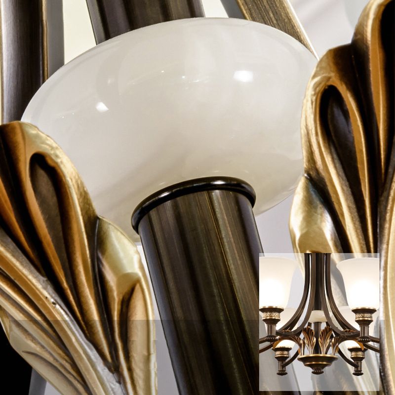 Copper Sputnik Pendant Light in Traditional Classic Style Glass Ceiling Light for Interior Spaces