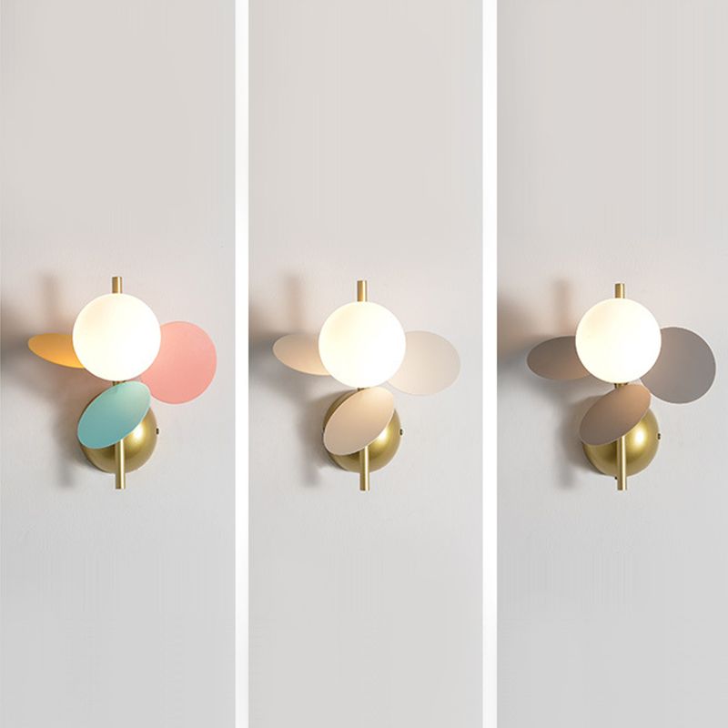 Round Bedroom Wall Mounted Lighting Metal Nordic Style Wall Mounted Light Fixture