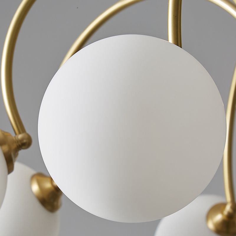 Moderne stijl Global Chandelier Multi Lights White Glass Suspension Lamp