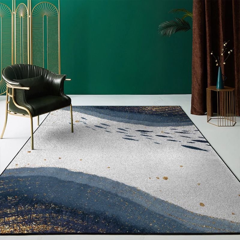 Color Mixed Creative Indoor Rug Polyester Ink Traces Carpet Non-Slip Backing Rug for Home Decoration