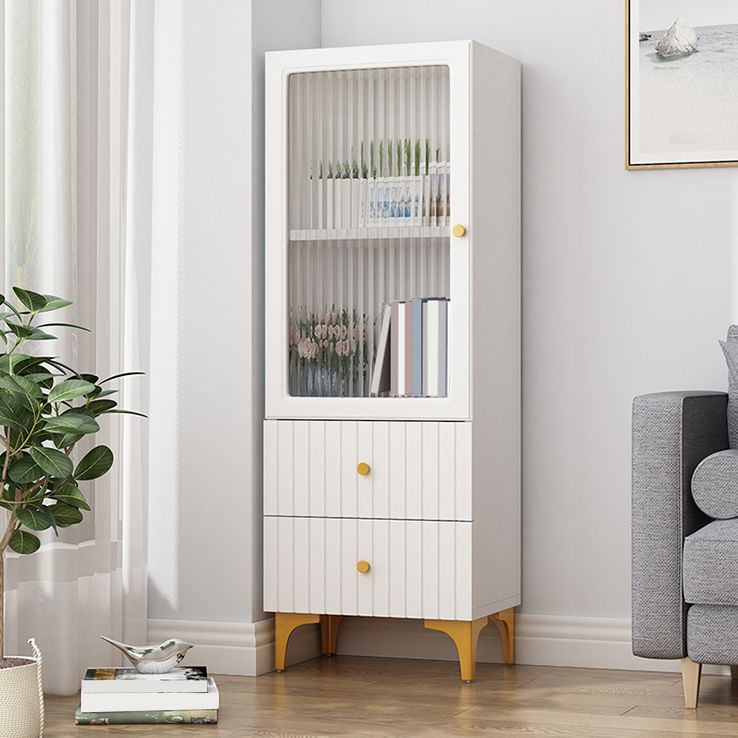 Contemporary Glass Paned Accent Cabinet 2 - Drawer Side Cabinet