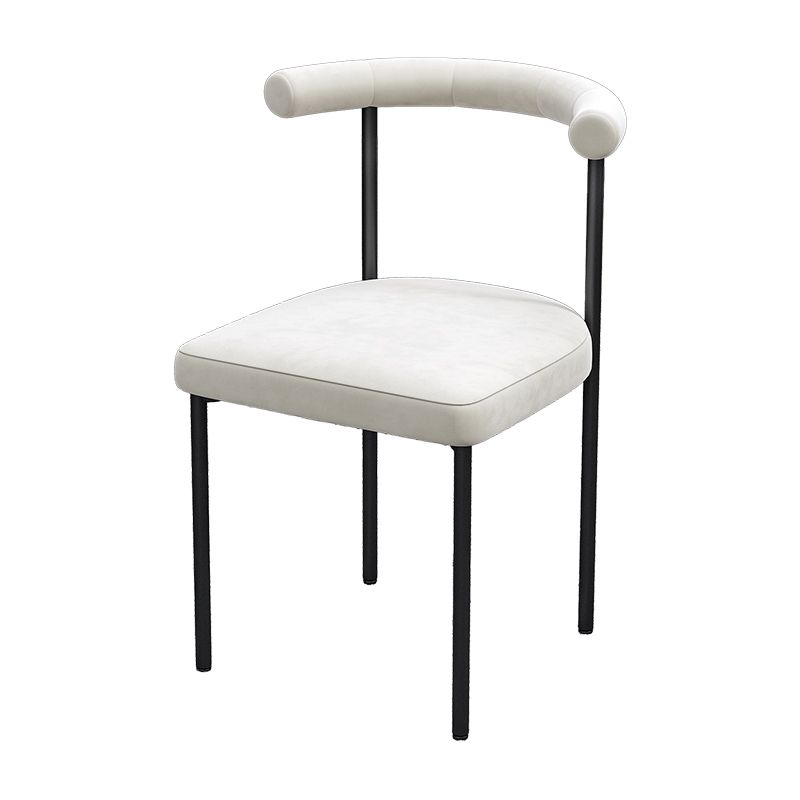 Black Iron Legs Dining Chairs Modern Armless Side Chair for Home