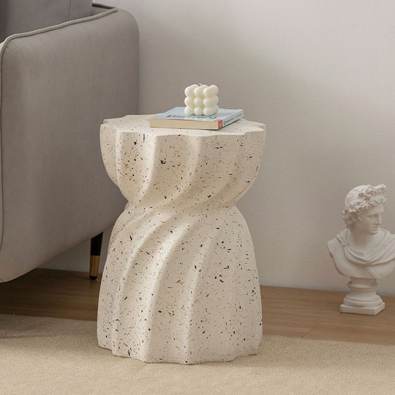 Contemporary Geometric Accent Side Table Marble Gold End Table