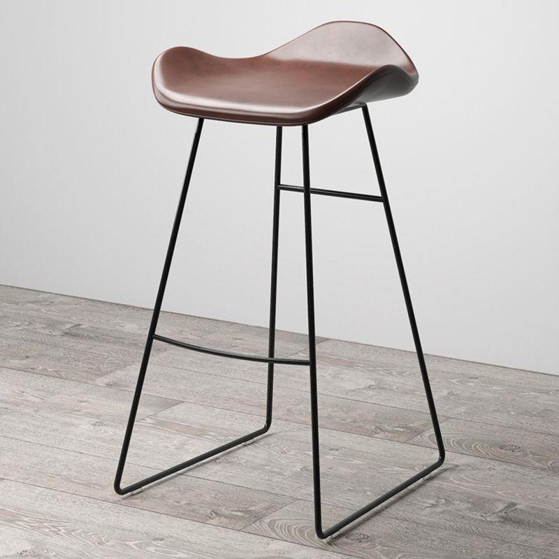 Industrial Style Bar-stool PU Leather Counter Bar Stool with Metal Legs for Home