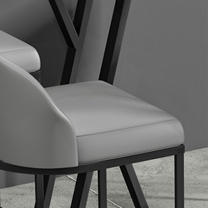 Modern Style Upholstered Counter Stool Low Back Bar Stool with Footrest