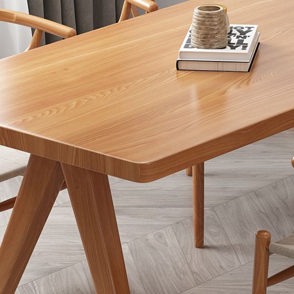 Rectangle Dining Table Pine Solid Wood Dining Table with 4 Legs for Dining Room