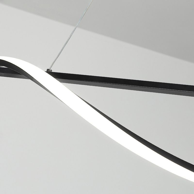 Simple Linear Hanging Island Light Metal Hanging Lighting Fixture for Sitting Room