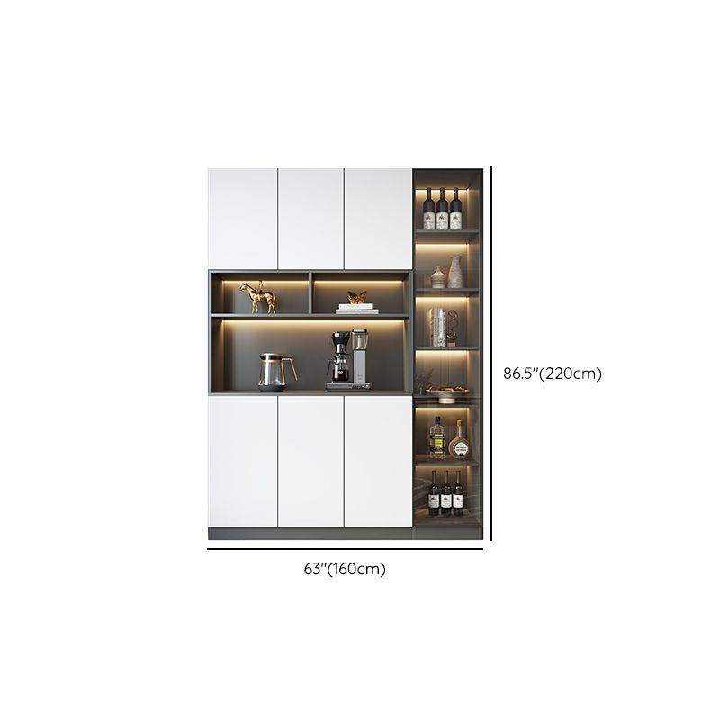 Modern Glass Adjustable Shelving Doors Wood Sideboard Cabinet with Cabinets and Drawers
