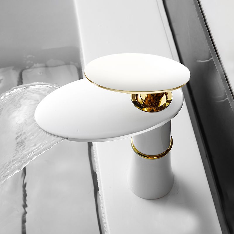 Modern Bathroom Sink Faucet Lever Handle Waterfall Spout Sink Faucet