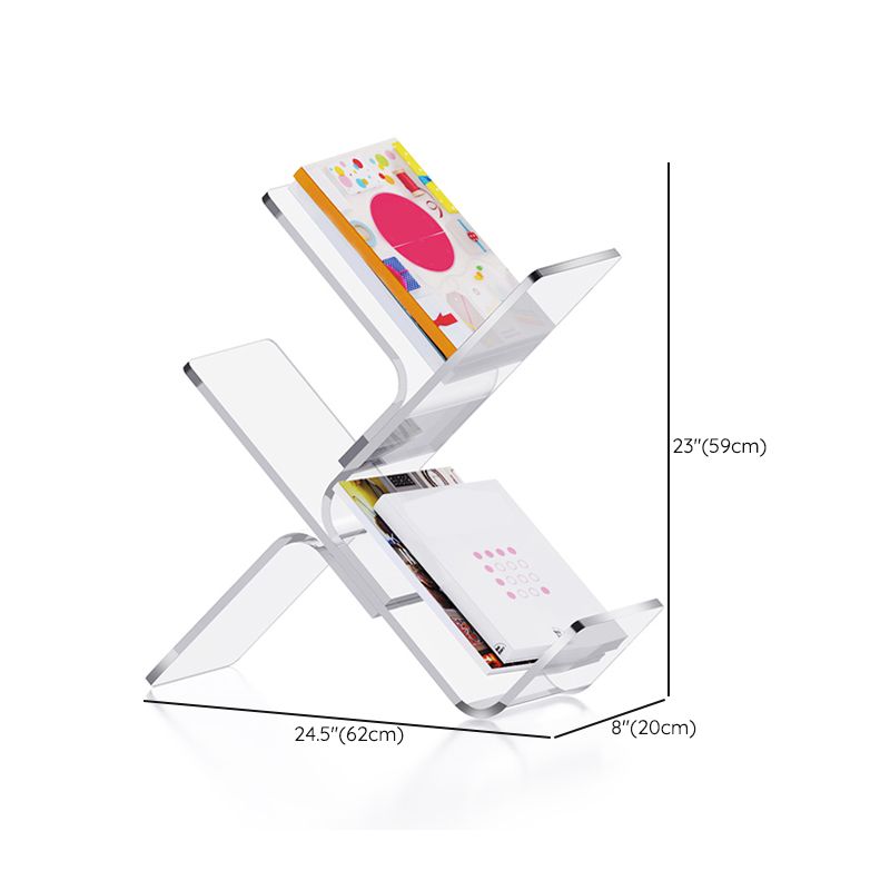 Modern Antique Finish Shelf Bookcase Acrylic Book Shelf with Shelves