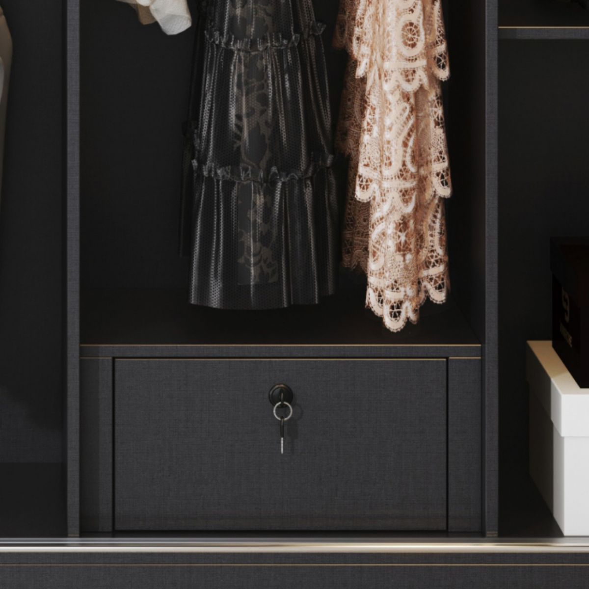 Modern Wood Freestanding Wardrobe Soft Close Drawer and Doors Wardrobe