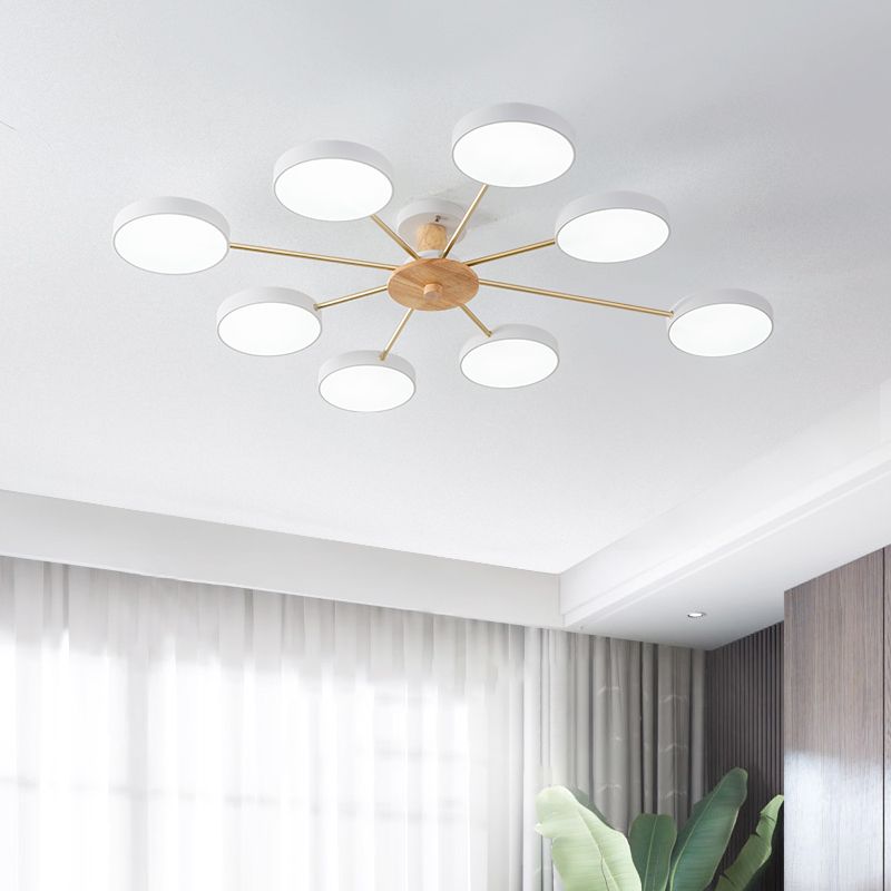 Molécula minimalista LED Light Light Sala de estar acrílico Semi Flush Chandelier