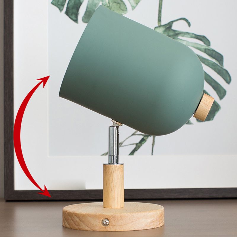 Nordic 1 - Light Wall Sconce Iron and Wood Adjustable Wall Fixture in Multi Colors