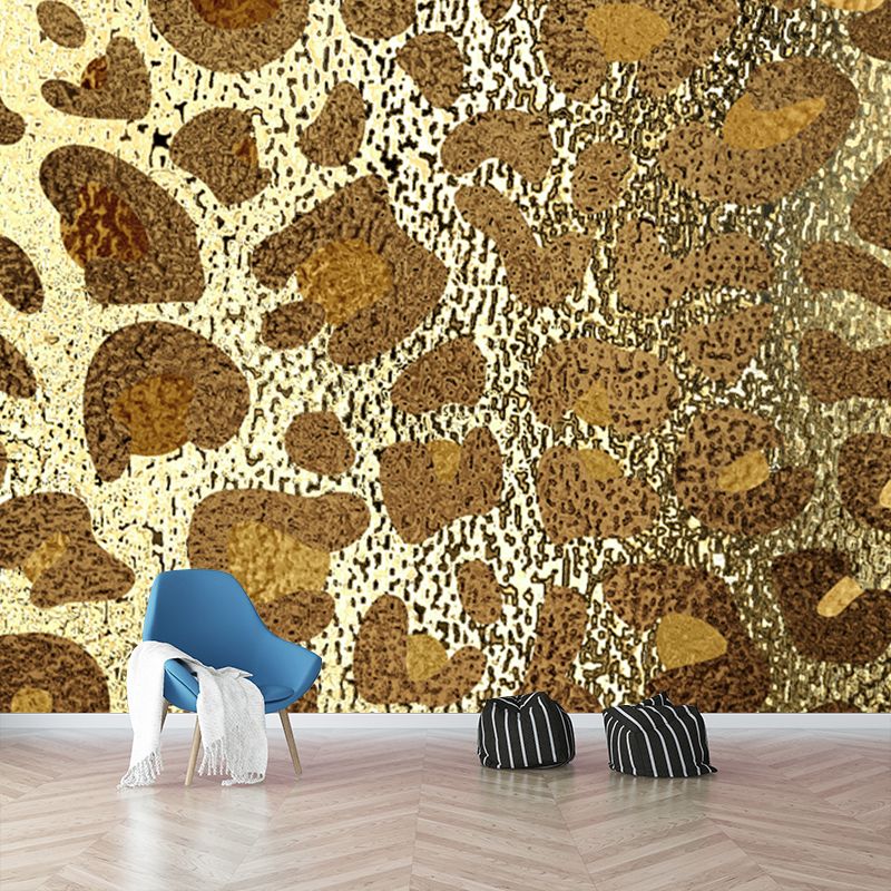 Décoration murale en feuille imprimée léopard, couleur vive, résistante à l'humidité, tendance, pour salon
