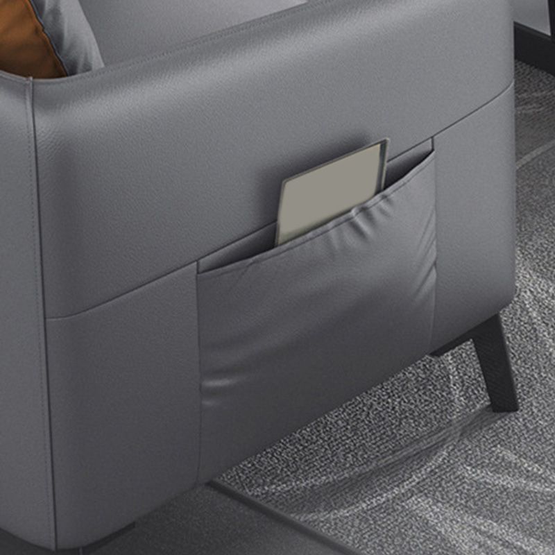 Zeitgenössischer Standardtuxedo Arm Loveat Leder Loveseat mit Kissen