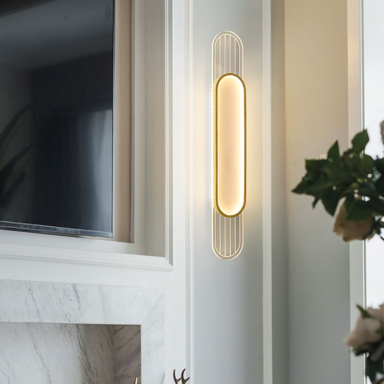 Houten eigentijdse muur sconce 1-licht ovale wand gemonteerde verlichting voor slaapkamer