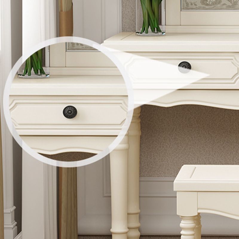 2-Drawers Mirror Table Dressing Table Victorian Solid Wood Make-up Vanity