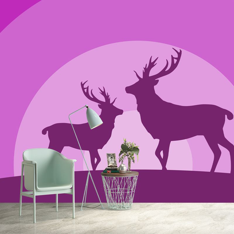 Animal Illustration Mural Decal Modern Style Washable Home Decor, Custom Size