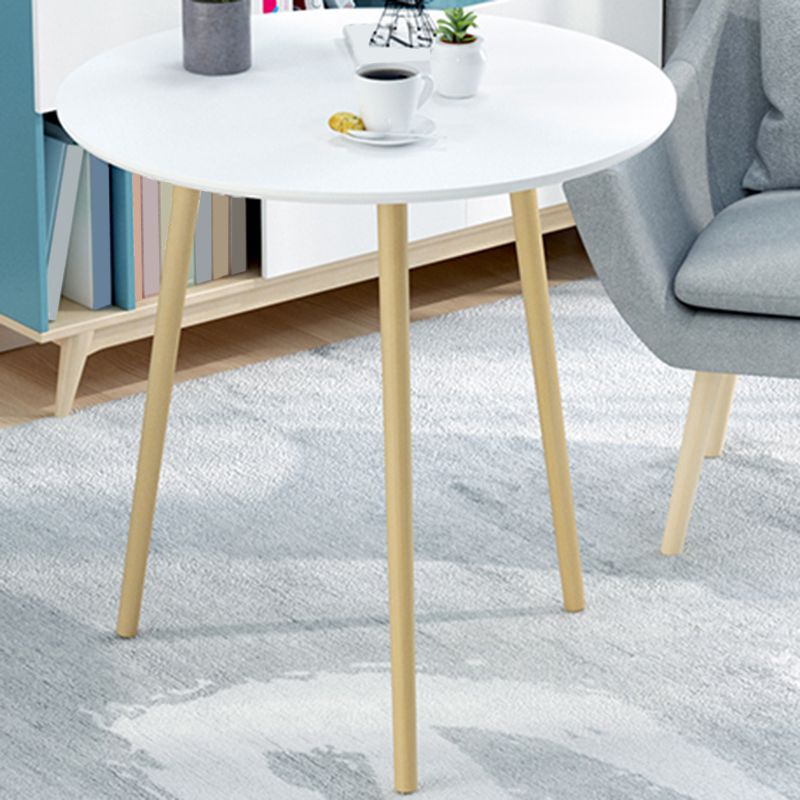 Contemporary Round Wooden Coffee Table 3 Legs Cocktail Table